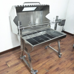 Rotating lamb Stainless Steel Charcoal BBQ Roster with kebab top set