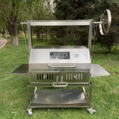 Stainless BBQ Grill Kit with Argentinian Adjustable Heights Charcoal Asado Grills