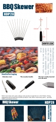 BBQ Skewers With Handle Sticks Stainless Steel Square Tools Set