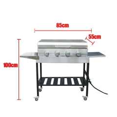 Commercial Garden Hotel 4 Burners with Lid Gas Barbecue Turbo Barbecue Grill