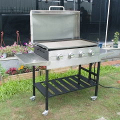 Commercial Garden Hotel 4 Burners with Lid Gas Barbecue Turbo Barbecue Grill