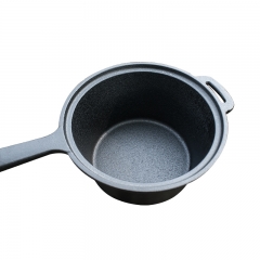 Non-Stick Pan with Lid Cast Iron Deep Pan, Small Milk Pot with Handle,Uncoated Saucepan Stock Pot