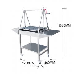 Adjustable Height Steel Patio Charcoal wood parrilla Santa maria grill Asado BBQ Argentine Gaucho grill with cart