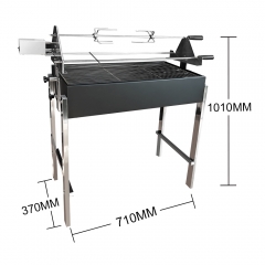 Adjustable Height Charcoal Spit with Stainless Steel Three Rods Souvla Cypriot Greek Rotisserie BBQ Grill