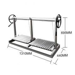 Camping Outdoor Charcoal Kitchen Barbecue BBQ Grills Double-Station Lager Area Rotisseri Motor Trolley Santa Maria Grill