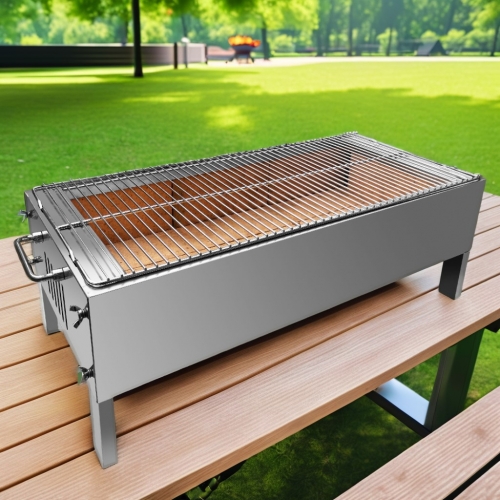 Adjustable height Carbon Manual Flip Charcoal BBQ Rotating Bbq Basket Net Charcoal easy flip grill bbq