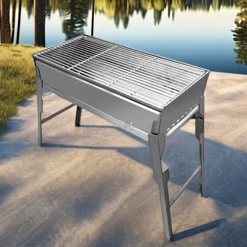 Portable stainless steel grill plate shelf rack Folding BBQ Grill Charcoal Outdoor Camping Hiking Picnics Traveling Barbecue