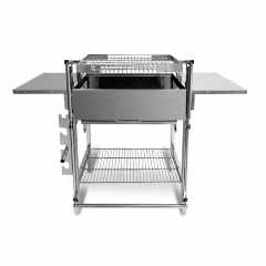 屋内用韓国製バスケットトッパー 手動フットフリップキャンプ用 180度回転式バーベキュー BBQ グリル
