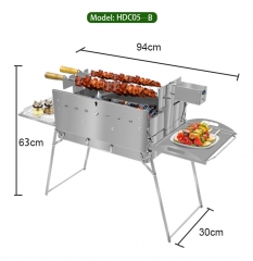 Cyprus BBQ:ポータブルトート軽量アウトドアキャンプ回転グリル