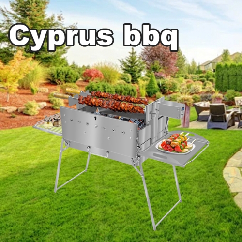 Cyprus BBQ:ポータブルトート軽量アウトドアキャンプ回転グリル