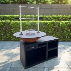 カスタマイズされた火鉢コルテンファイヤーボウルウッドバーニングコルテンスチールブラセロラウンドBBQグリル