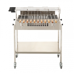 キプロスFoukou自動電動モーター回転BBQ炭火チキングリルマシン