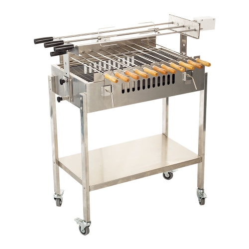 キプロスFoukou自動電動モーター回転BBQ炭火チキングリルマシン