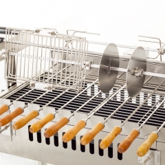 キプロスFoukou自動電動モーター回転BBQ炭火チキングリルマシン