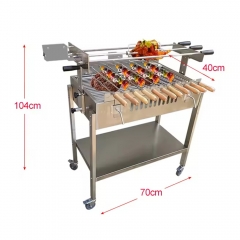 キプロスFoukou自動電動モーター回転BBQ炭火チキングリルマシン